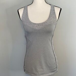 Lucy Athletic Razor Back Adjustable Bra Workout Grey Tank Top
